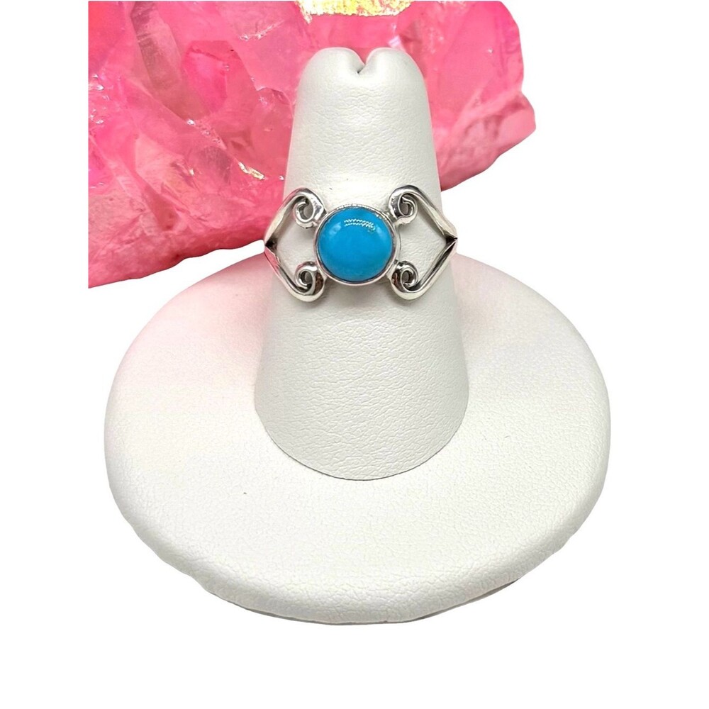 Sleeping Beauty Turquoise Ring Size 7.5 Solid 925 Sterling Silver